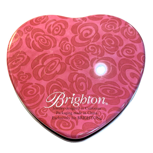 Brighton Heart Shaped Box Jewelry Keepsake Gift Metal Tin Empty Container 5.5” - Picture 3 of 7